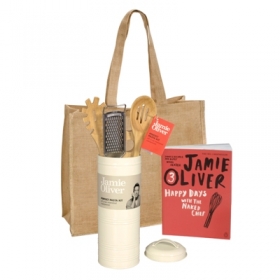 Jamie Oliver Cookbook With Pasta Set & Jute Bag Jamie Oliver Cookbook With Pasta Set & Jute Bag