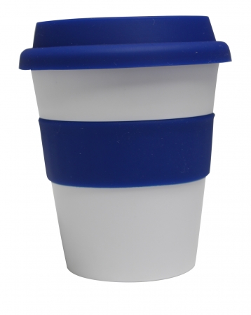 Grab N Go Coffee Cup-whitedarkblue