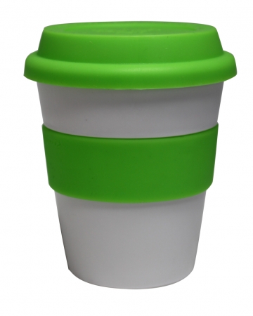 Grab N Go Coffee Cup-whitegreen