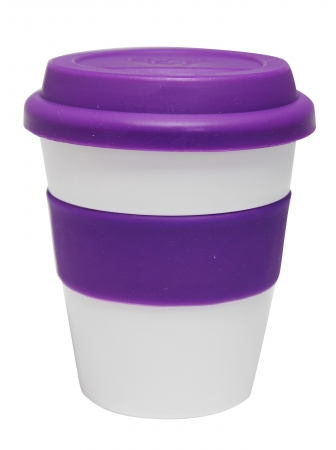 Grab N Go Coffee Cup-whitepurple