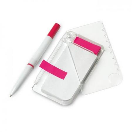 Pen, pad & book marker memo set