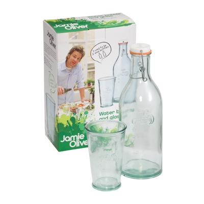Jamie Oliver Water Bottle/ Glass Set