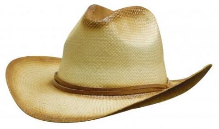 Sprayed Cowboy Straw Hat With Leather Band