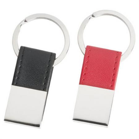 Leather Look and Metal Keyring