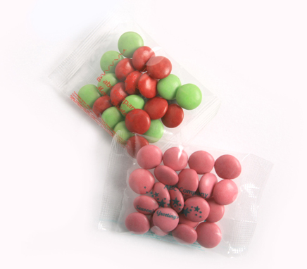 CHOC BEANS WITH ONE COLOUR PRINTED BAG 20G