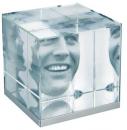 Crystal/Iron Cube Paperweight Picture Frame