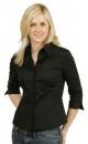 Ladies 3 / 4 Sleeve Stretch Poplin Shirt Size: 6 -