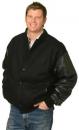 Melton Wool Baseball Jacket With Leather Sleeves S