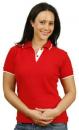 Ladies Contrast Pique Short Sleeve Polo Size: 8 - 