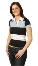 Ladies Yarn Dyed 3-tone Short Sleeve Rugby Size: 8