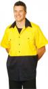 Hi-Vis Cotton Drill Shirt with Short Sleeve Size: 